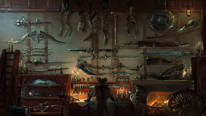 bloodborne, in-game, swords, blacksmith, Games, HD wallpaper