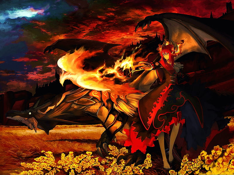 Wings Fire Horns Devil Art  Evil Anime Fire Demon HD wallpaper  Pxfuel