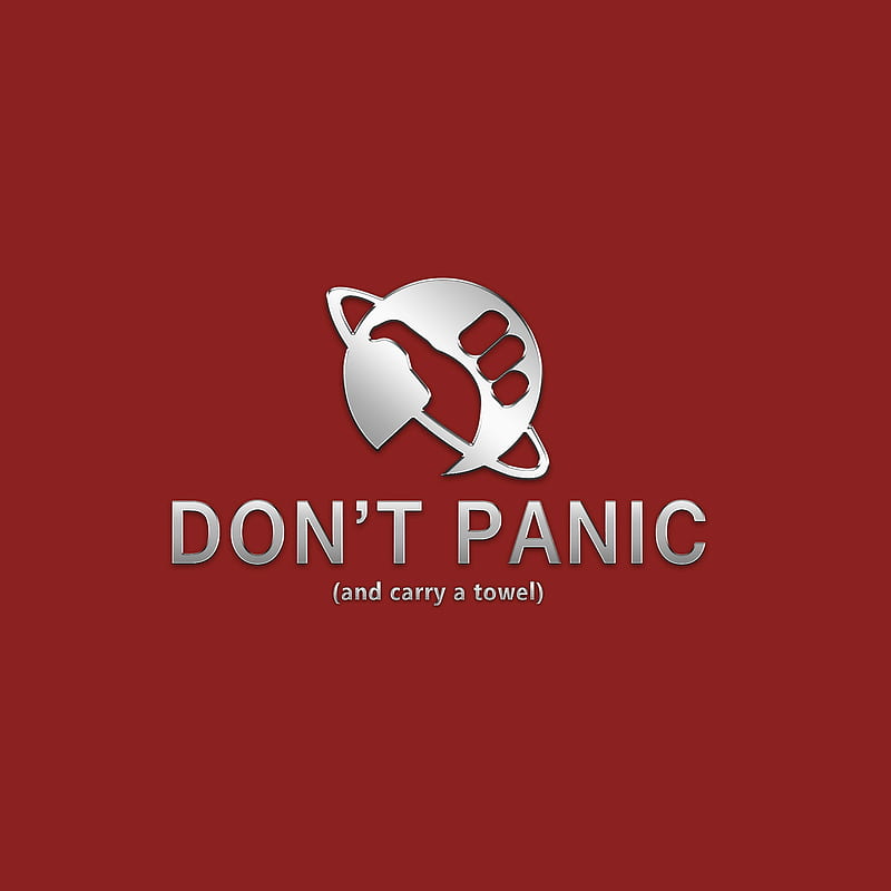 Dont Panic, chive, red, HD phone wallpaper