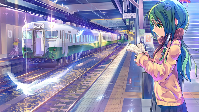 Anime Girl With Tickets In Train Station HD Anime Girl Wallpapers | HD