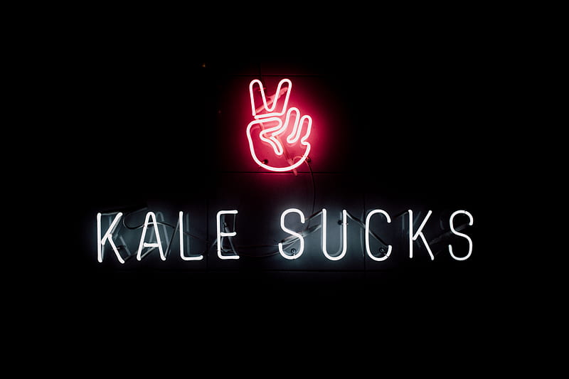 Kale Sucks neon sign, HD wallpaper