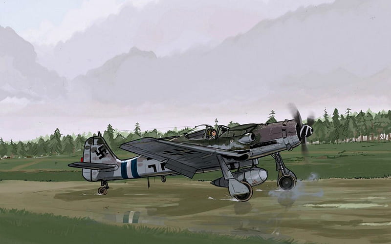 WWII German Focke Wulf FW 190 Sketch, Sketch, Military, Aircract, WWII, HD wallpaper