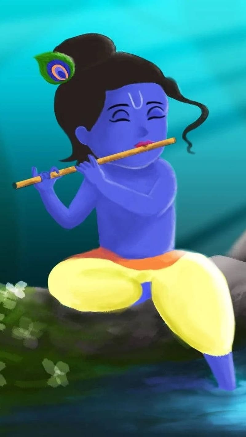 Little Krishna, painting little krishna, painting, lord, god, HD ...