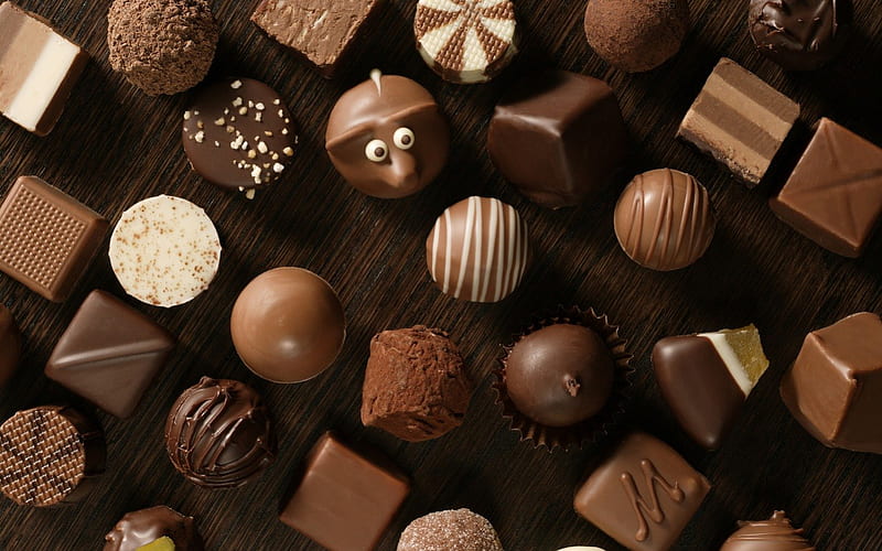 Chocolate truffles, candy, brown, food, chocolate, sweet, dessert, truffles, white, cream, HD wallpaper