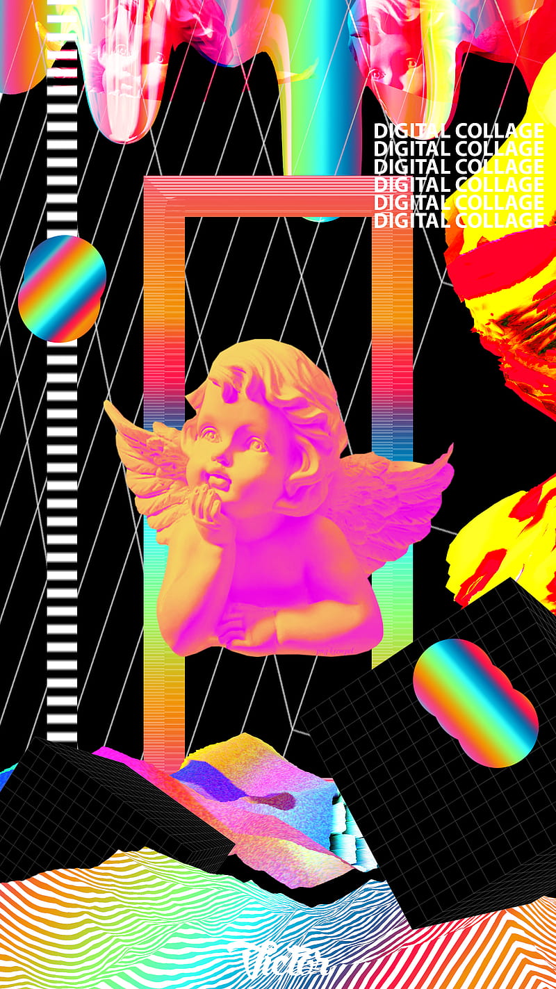 angel, Color Burst, collage, 00111 (Artist), digital, HD phone wallpaper