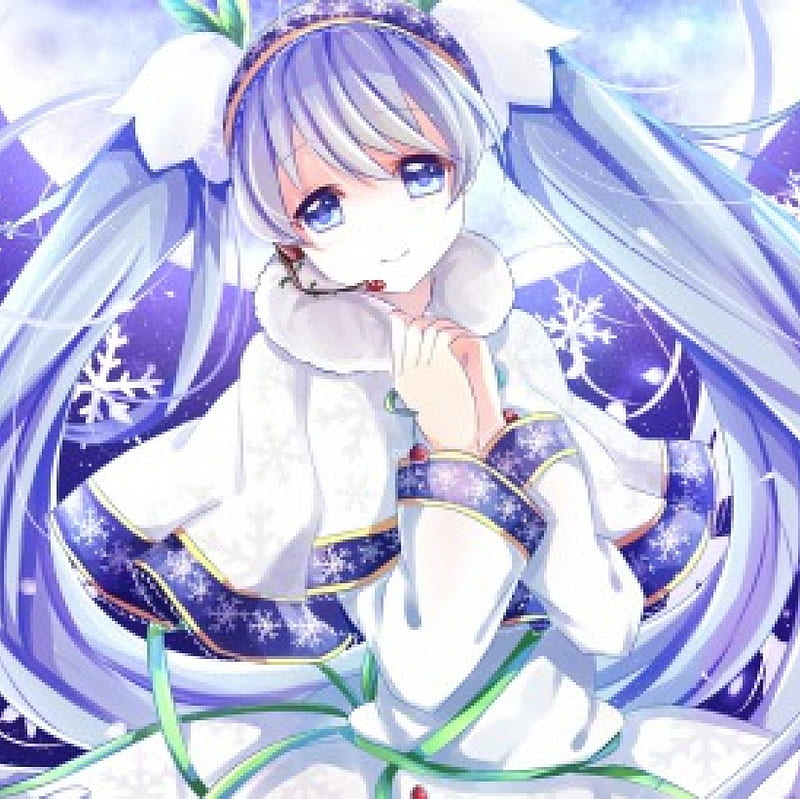 Snow Flakes Pretty Cg Adorable Sweet Nice Anime Anime Girl Miku Yuki Hd Wallpaper Peakpx