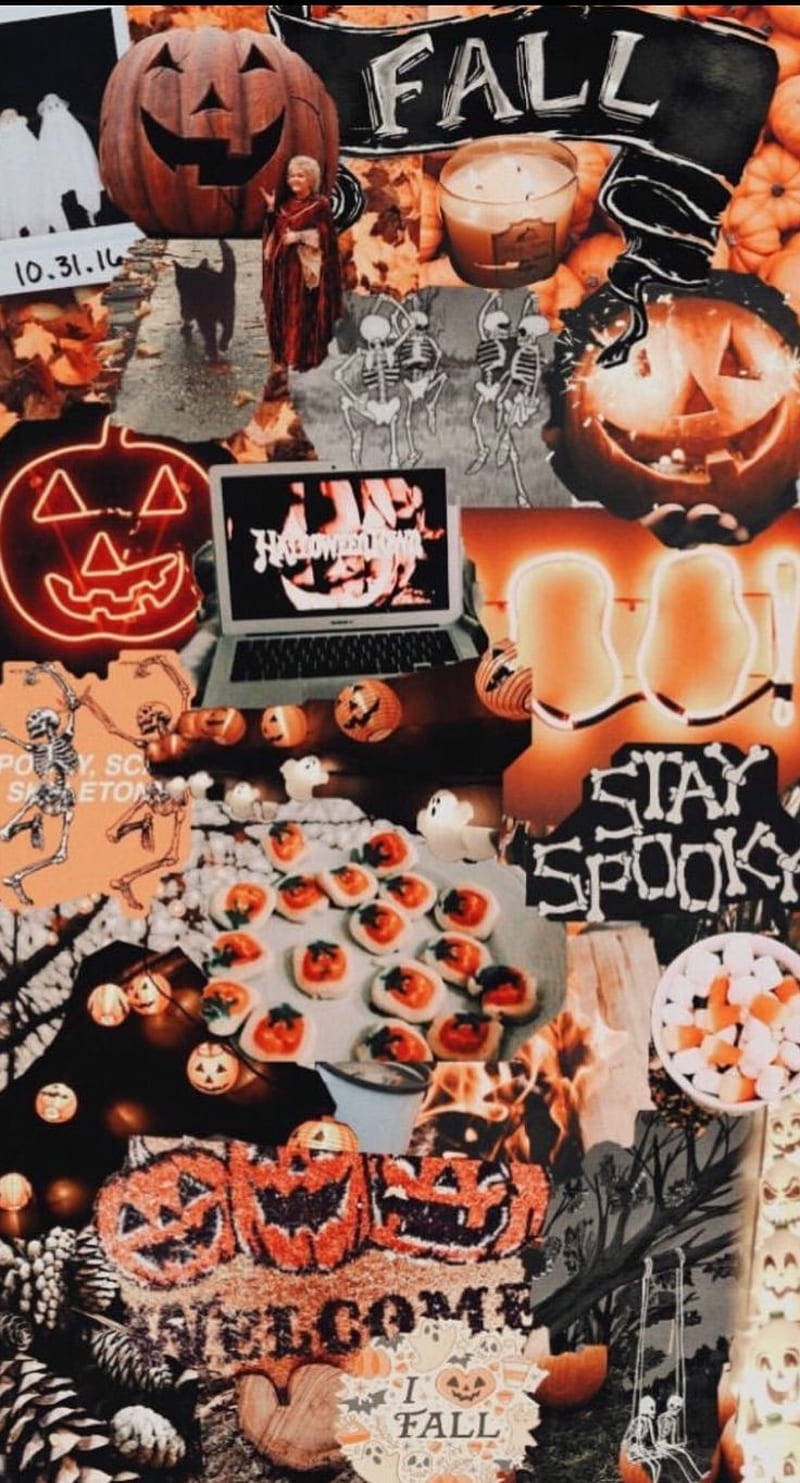 Spooky Fall, aesthetic, autumn, halloween, pumpkins, HD phone wallpaper |  Peakpx