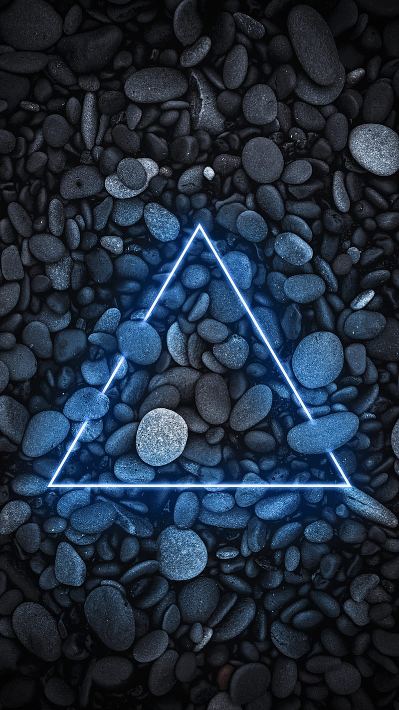 Neon triangle, blue, stone, HD phone wallpaper | Peakpx