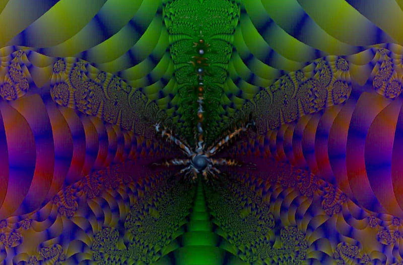 Psychedelic Entry, fractals, psicodelia, entryway, fractal, HD wallpaper