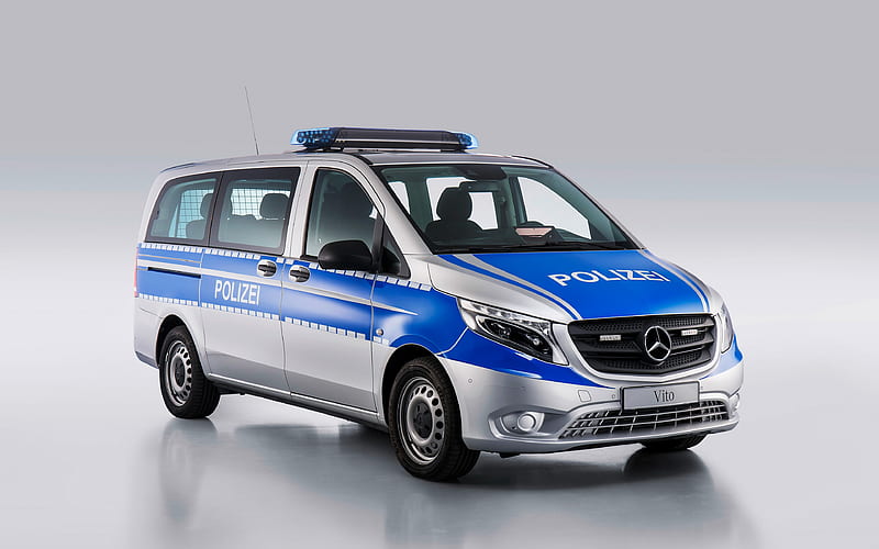 Mercedes-Benz Vito, Tourer PRO, police car, minibus, German police, Germany, BlueTEC, Mercedes, HD wallpaper
