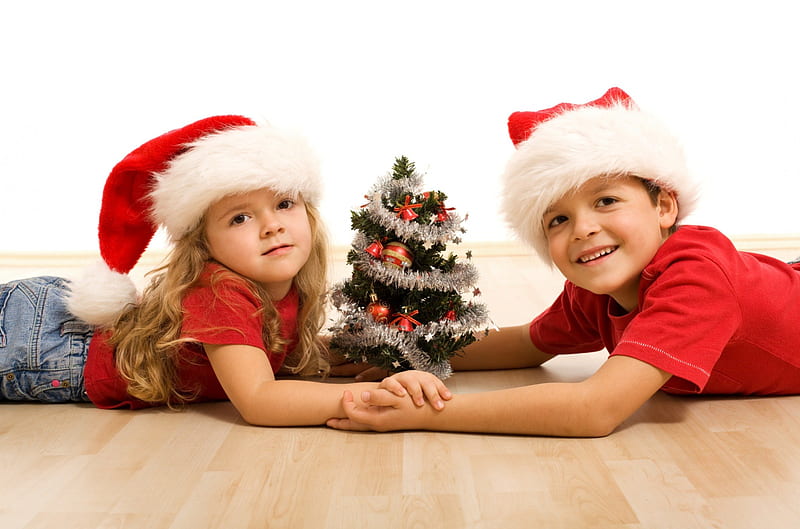 Children Love Christmas Time , boy, girl, christmas, children, magic, smile, childhood, happy, HD wallpaper