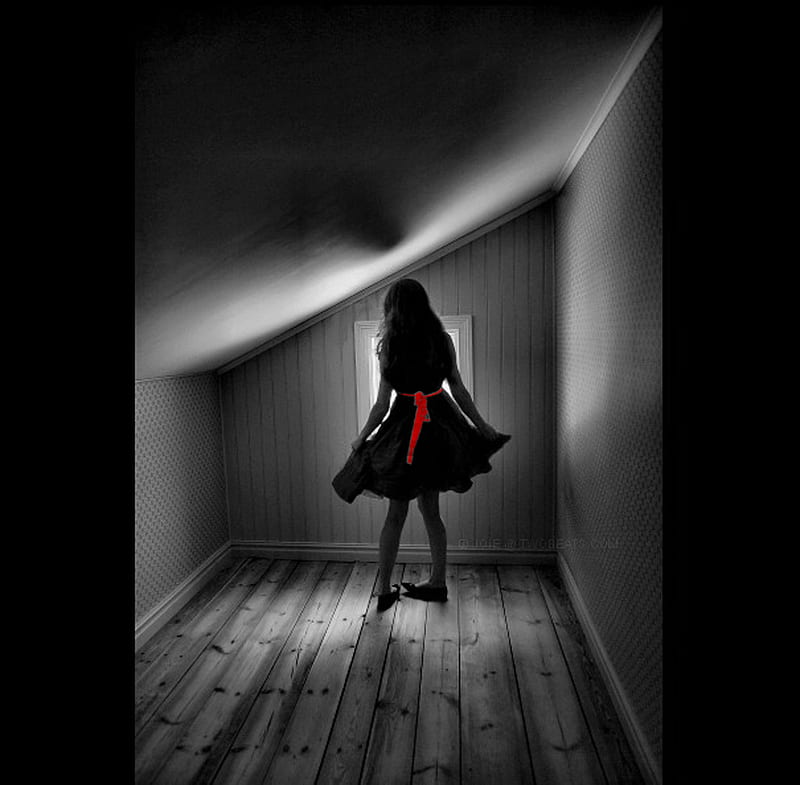 Alice, red, art, book, abstract, 3d, bw, hot, room, HD wallpaper