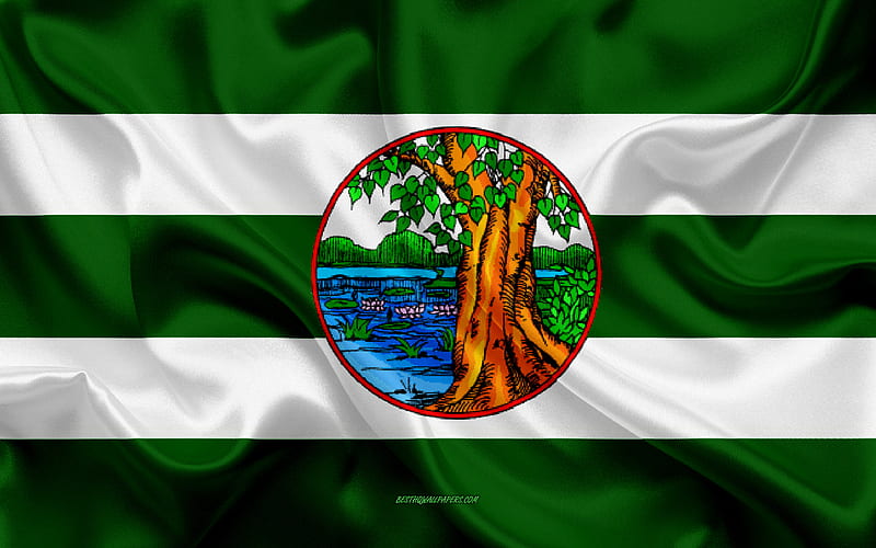 Flag of Phichit Province silk flag, province of Thailand, silk texture, Phichit flag, Thailand, Phichit Province, HD wallpaper