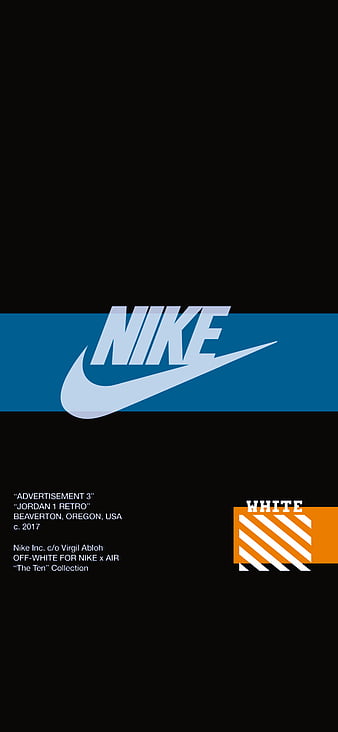 Nike x Off White Blu, blue, brand, hype, hypebeast, iphone, logo, minimal, off white, HD phone wallpaper
