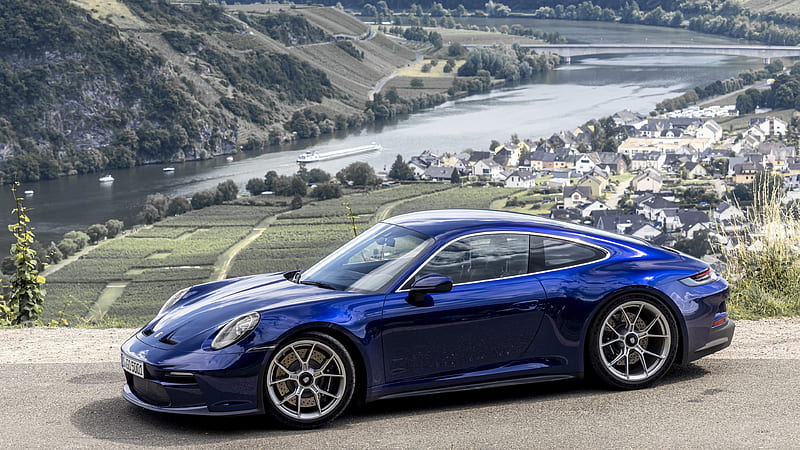 Blue Porsche 911 GT3 Touring PDK 2021 2 Cars, HD wallpaper