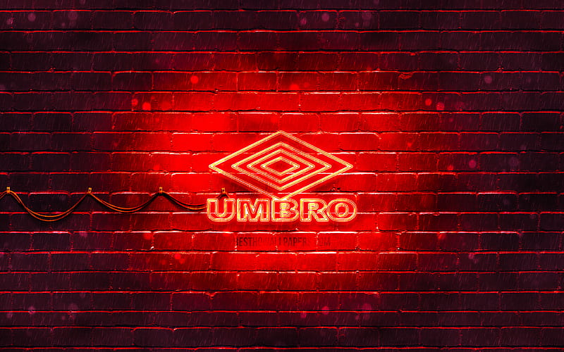 Umbro red logo red brickwall, Umbro logo, sports brands, Umbro neon logo, Umbro, HD wallpaper