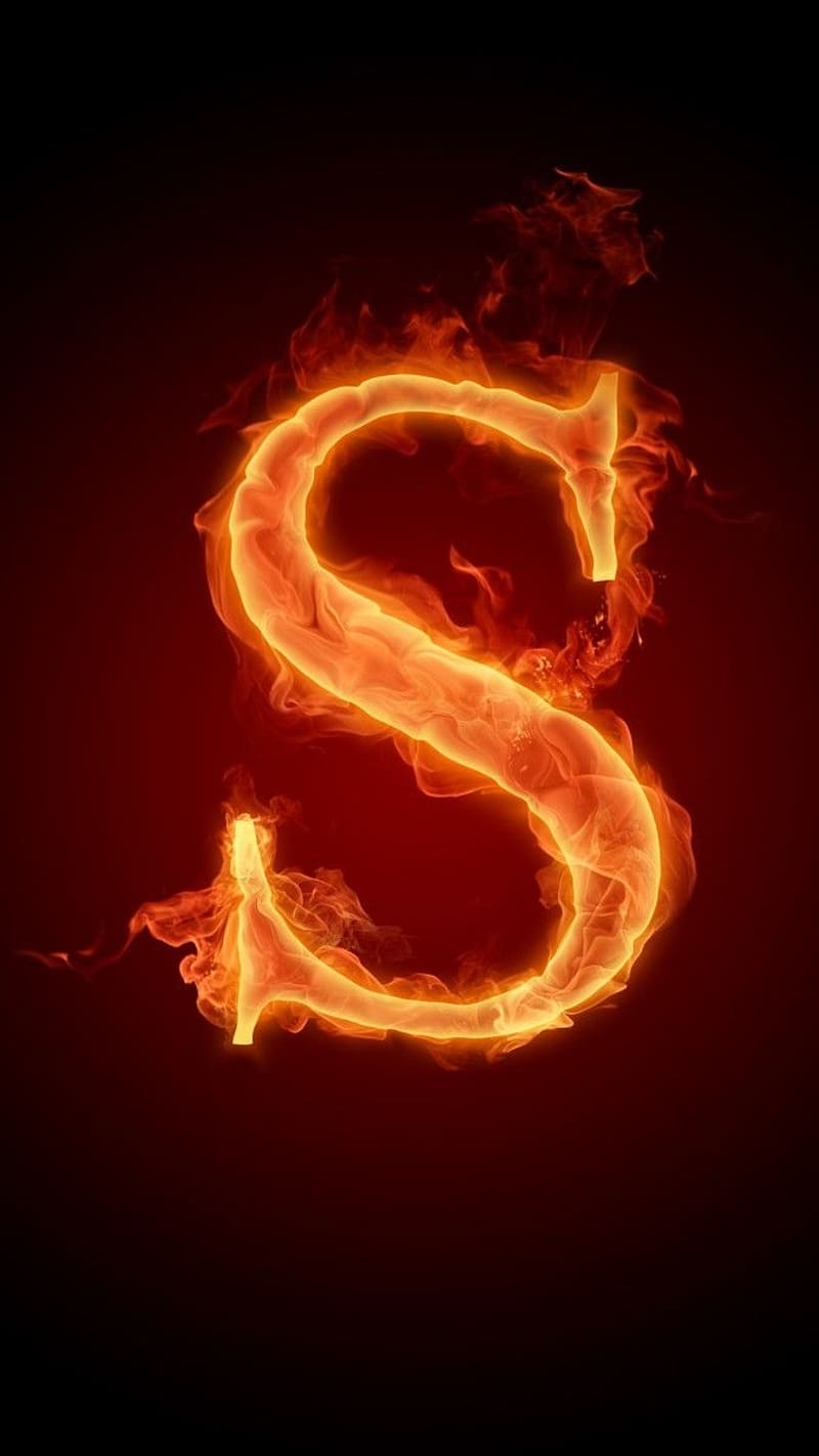 Letters, S In Fire, fire design, s letter, alphabet, HD phone ...