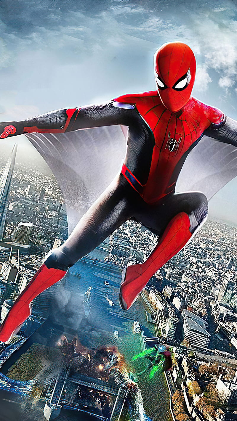 Spiderman, superhéroe, animado, ciudad, Fondo de pantalla de teléfono HD |  Peakpx