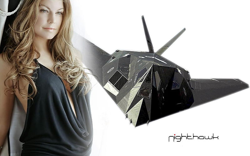 Lady Nighthawk,Fergie female, f117, fighter, nighthawk, fergie, jet, lady, HD wallpaper