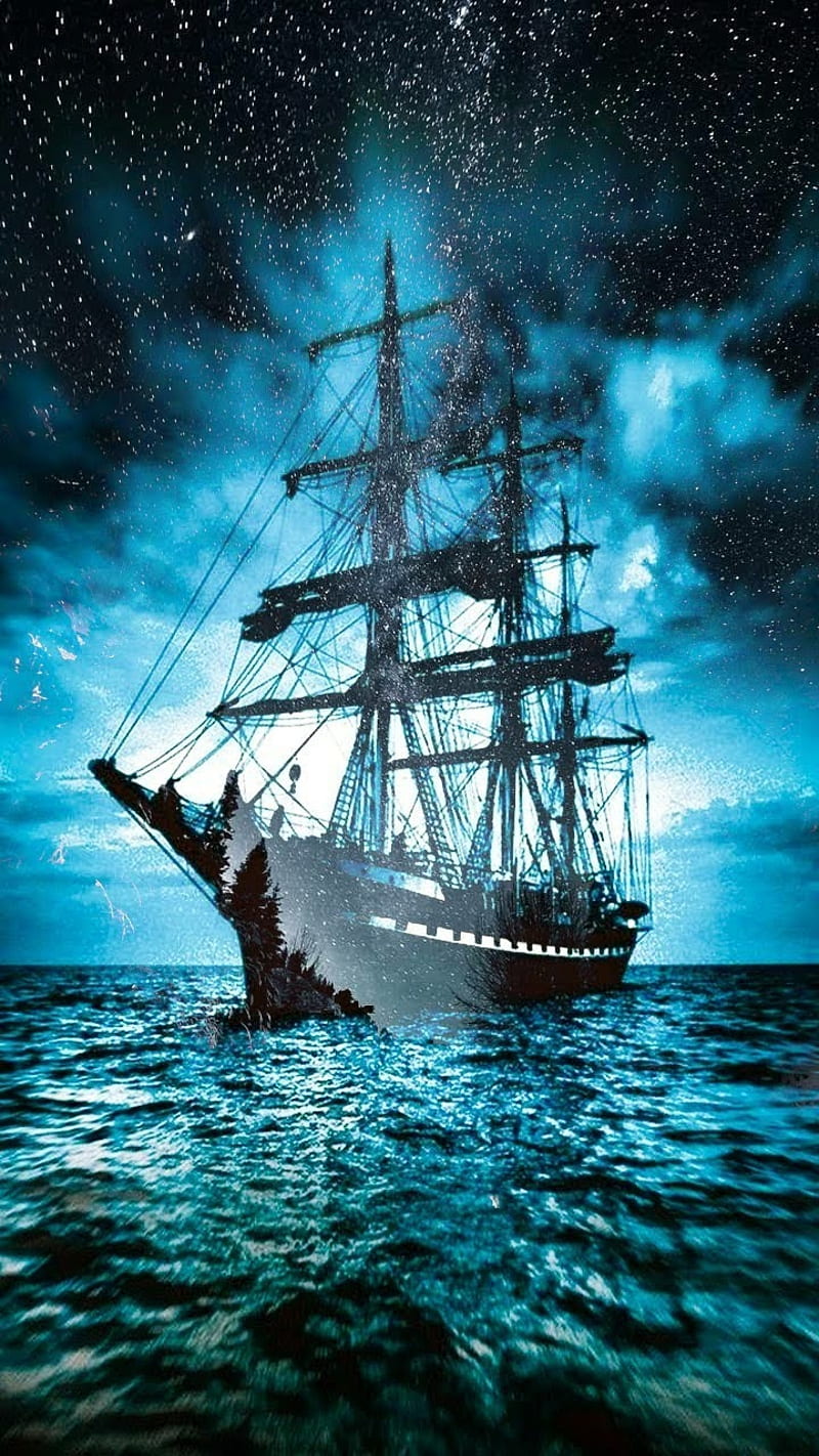Ship, pirate, sea, ships, HD phone wallpaper