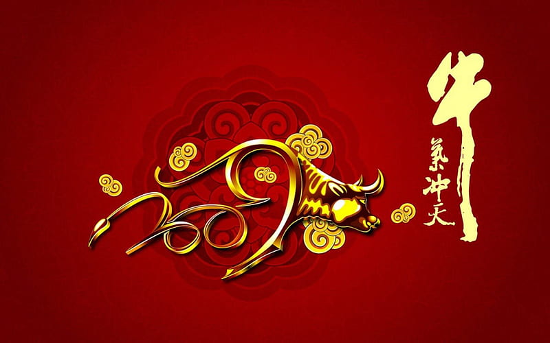 chinese style, fantastty, ox, HD wallpaper