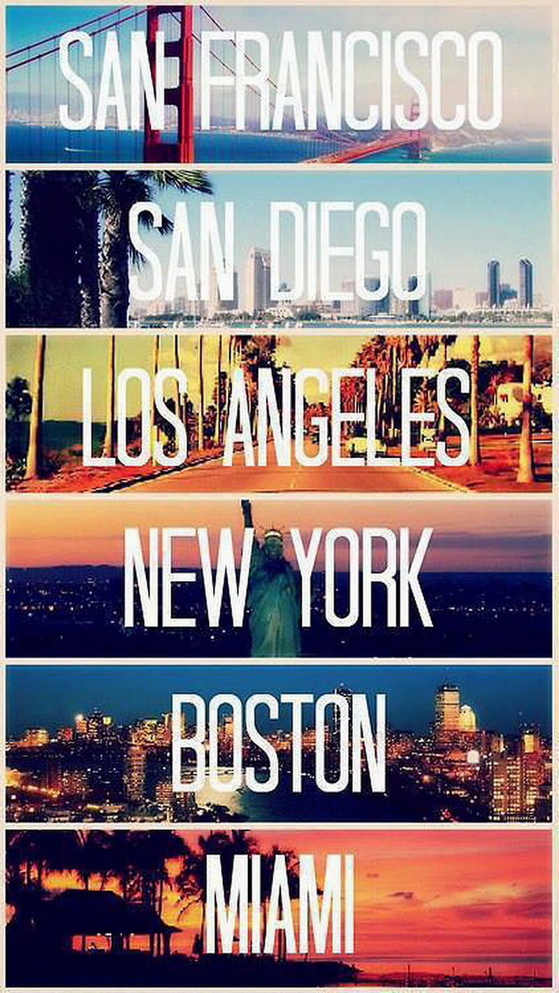 USA Cities, boston, city, los angeles, miami, new york, san diego, HD phone wallpaper