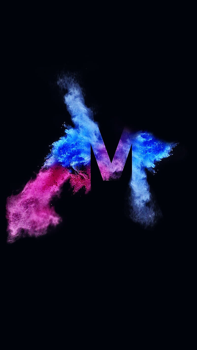Amoled M, colours, letter, HD phone wallpaper