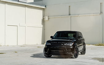 Land Rover, Range Rover Sport, 2018, tuning, black SUV, Vossen wheels, British luxury cars, HD wallpaper