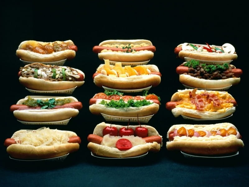 Hotdogs for everyone, tasty, mustard, hotdogs, bun, HD wallpaper