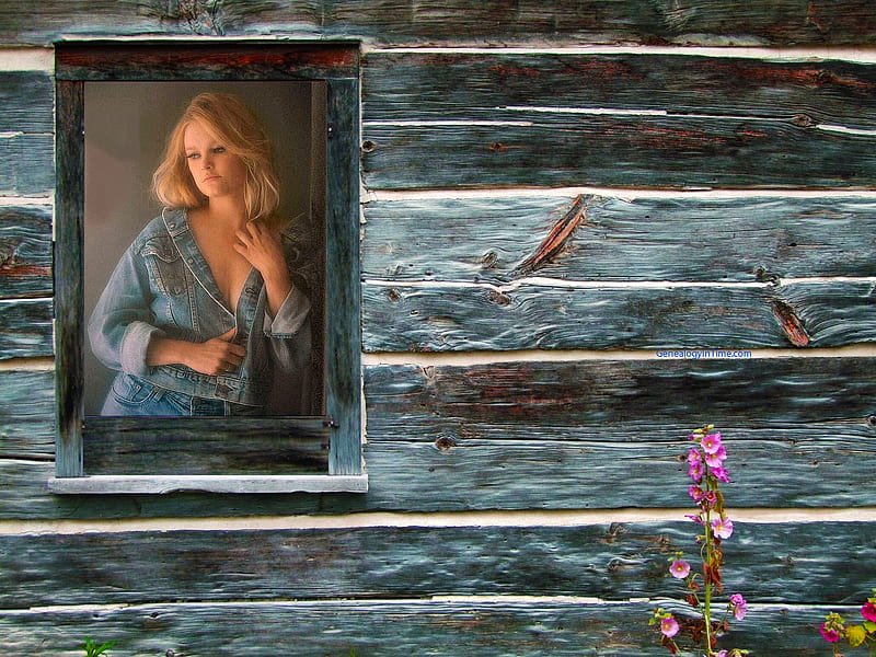 A Window View . ., Hailey Whitters, cowgirl, window, ranch, cabin, women, style, blondes, western, HD wallpaper