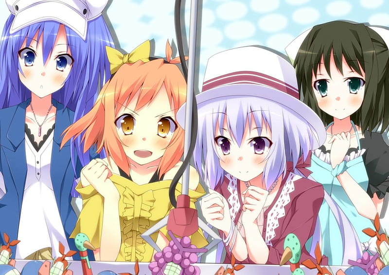 Shopping With Friends, cute, colorful, anime, shopping, girls, toys, HD wallpaper