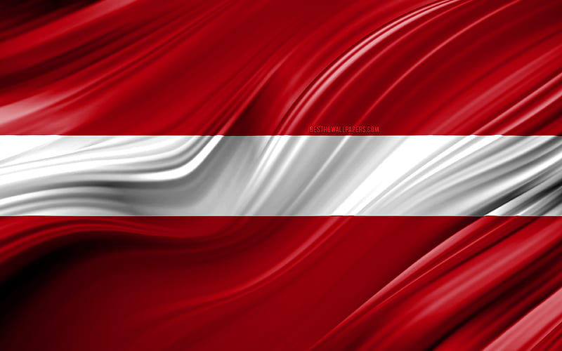 Latvian flag, European countries, 3D waves, Flag of Latvia, national symbols, Latvia 3D flag, art, Europe, Latvia, HD wallpaper