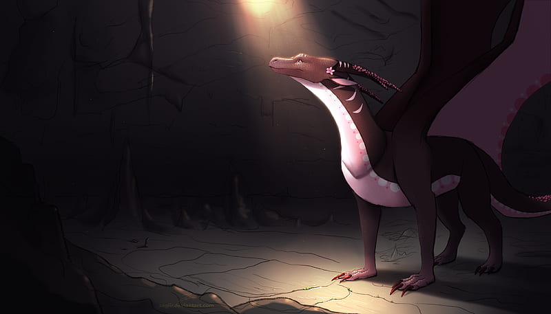 Trapeed Dragon In Cave Accidental Light , dragon, cave, artist, artwork, digital-art, HD wallpaper