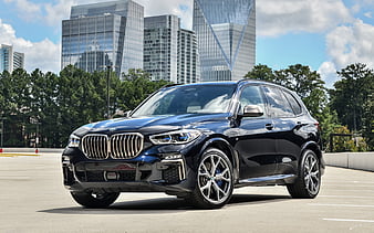 BMW X5 M, 2020, G05, X5M, front view, exterior, luxury SUV, new blue X5, german cars, BMW, HD wallpaper