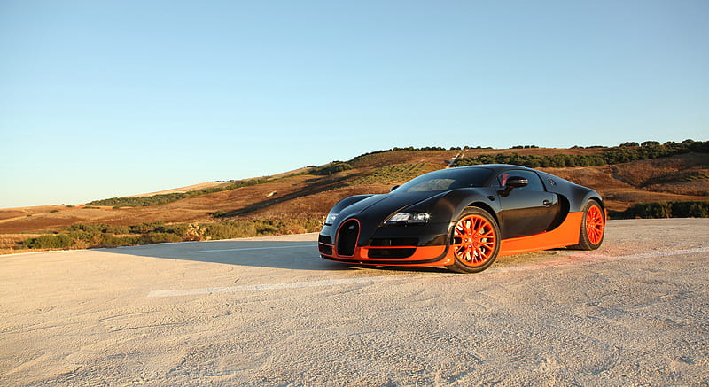 bugatti veyron black and orange wallpaper