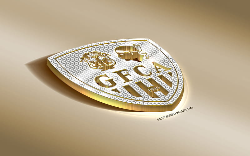 GFC Ajaccio, French football club, golden silver logo, Ajaccio, France, Ligue 2, 3d golden emblem, creative 3d art, football, Gazelec Ajaccio, HD wallpaper