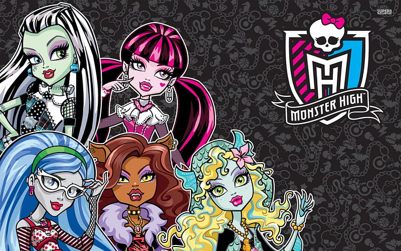 Monster High, Black, Cartoon, Characters, Frankie Stein, HD wallpaper