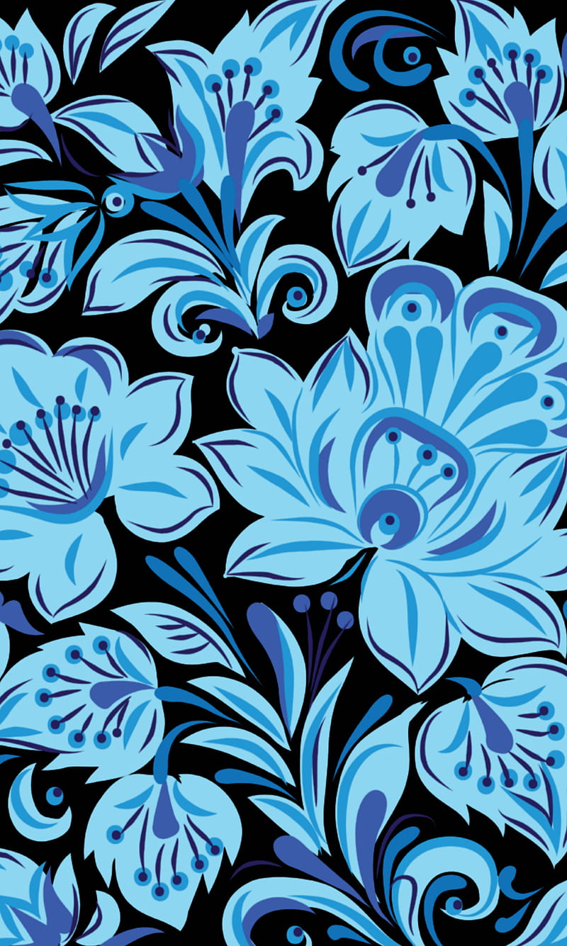 ornaments, blue, flowers, garden, nature, HD phone wallpaper
