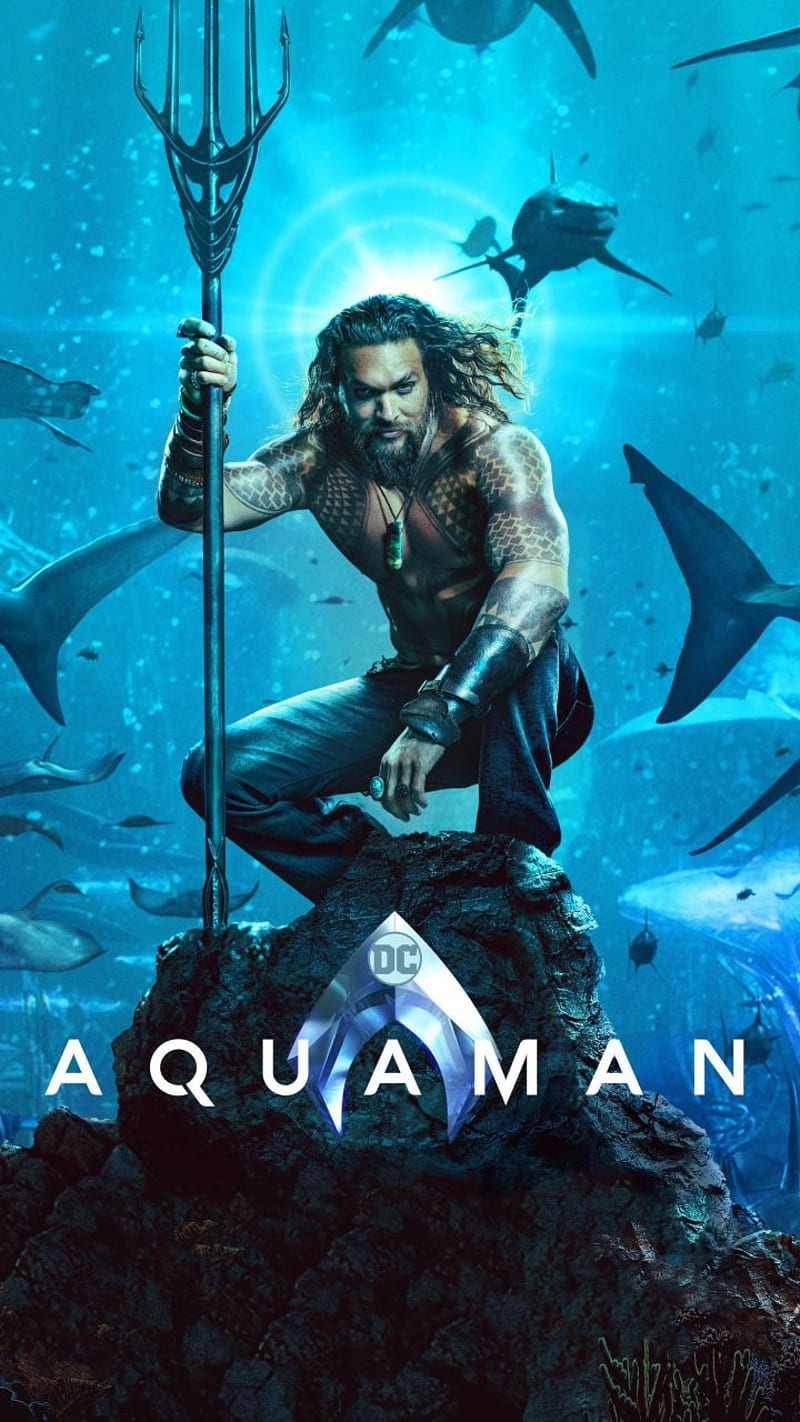Aquaman , aquaman, aquaman , aquaman poster, aquaman movie, 2018, jason momoa, HD phone wallpaper