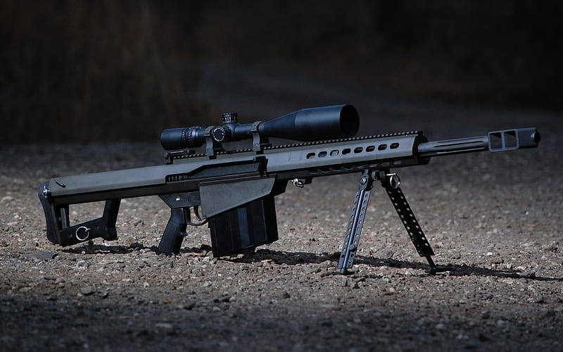 Barrett M82, M82A1, large-caliber sniper rifle, American rifle, barrett M107, USA, HD wallpaper
