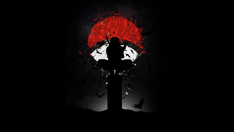 Itachi Uchiha In Black Background Naruto, HD wallpaper
