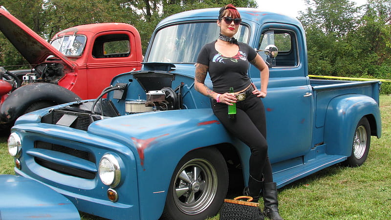 Cowgirl At A Truck Show, brunettes, boots, pickups, cowgirls, HD ...