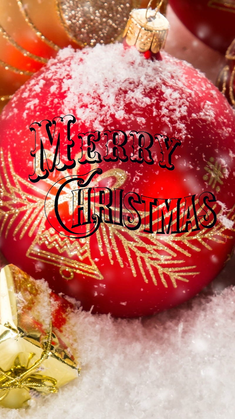 Merry Christmas, bauble, christmas decoration, HD phone wallpaper
