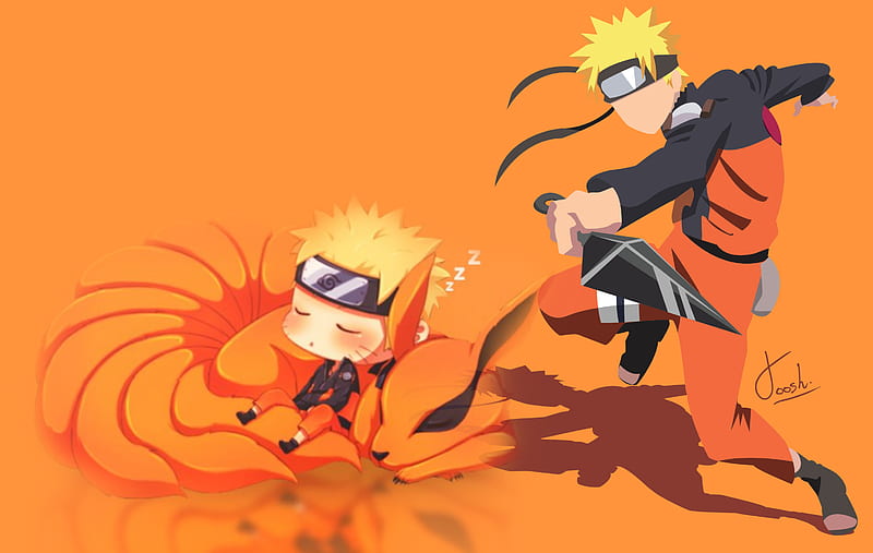 Before after naruto, cute, HD wallpaper