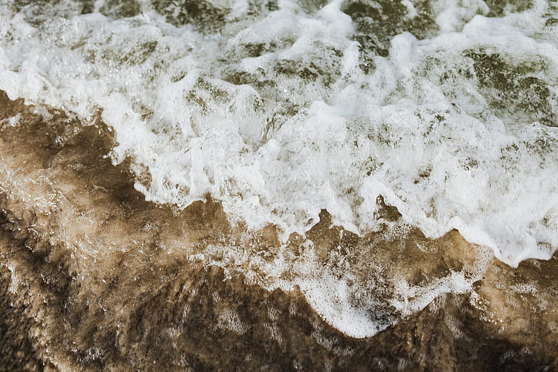 Water Waves on Brown Sand, HD wallpaper