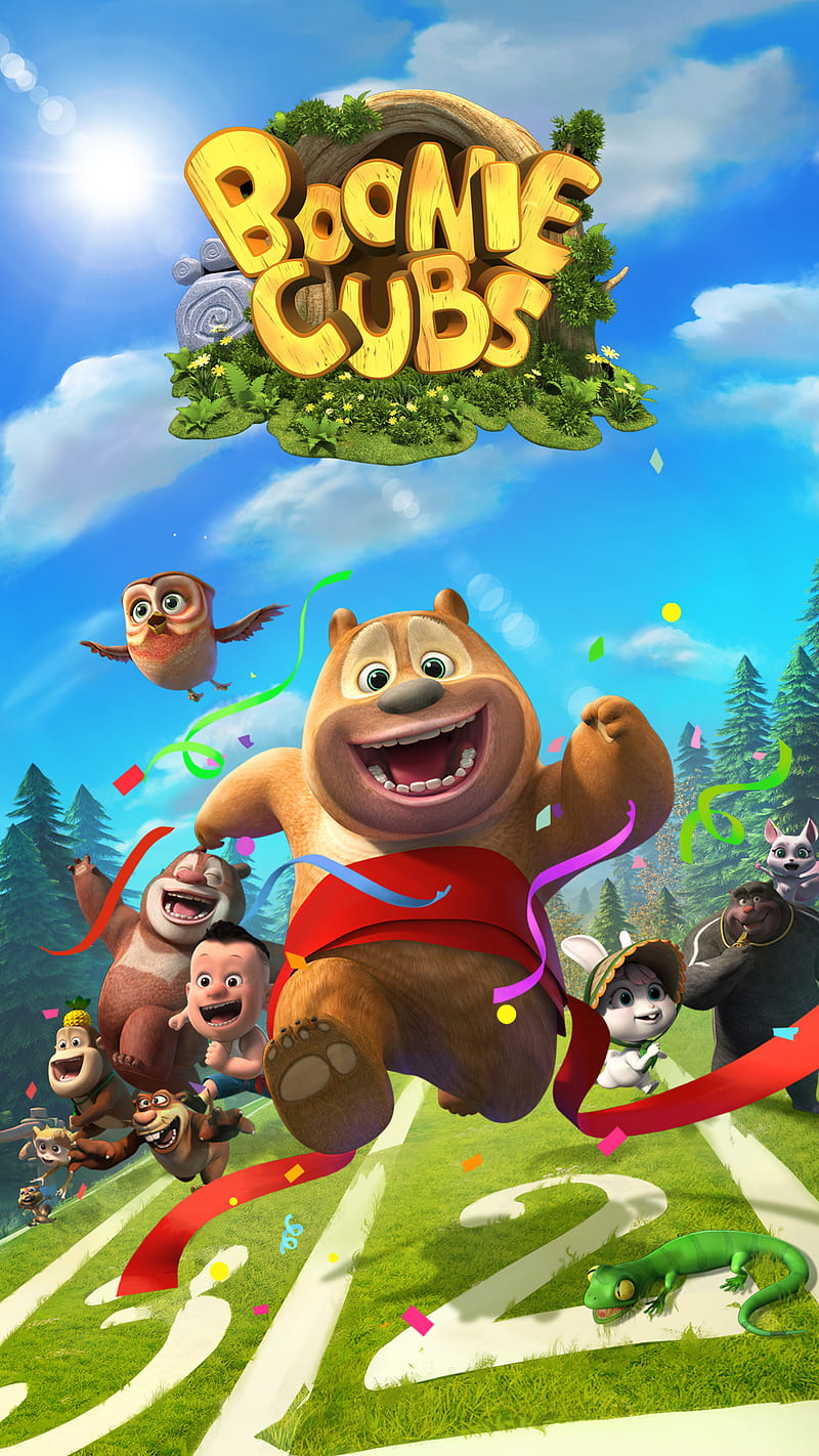 Running Boonie Cubs, animation, bears, boonie, boonie cubs, cute, games, rabit, running games, esports, super, HD phone wallpaper