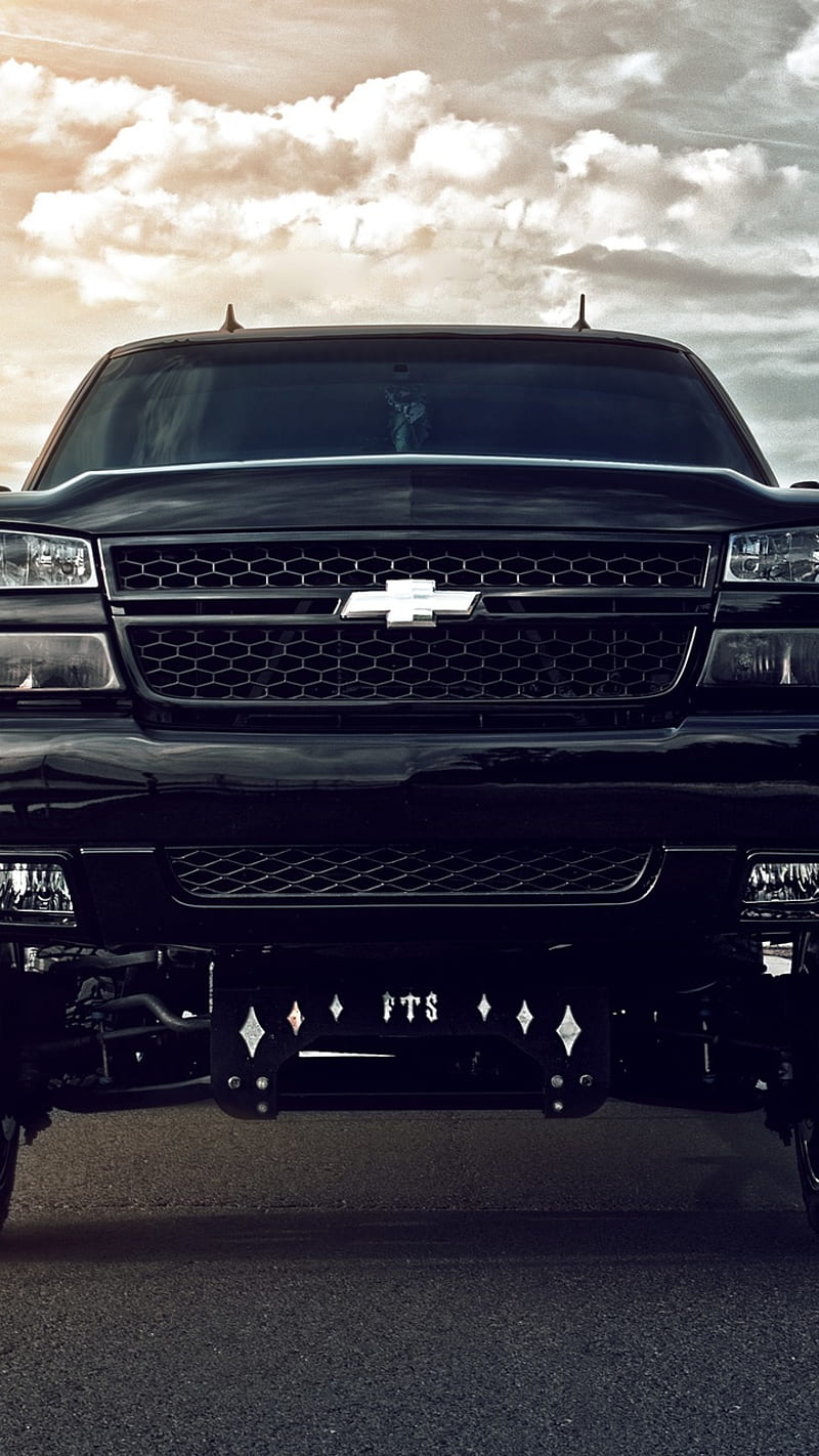 Chevy, parrilla, tiro frontal, camiones, camioneta, negro, Fondo de pantalla  de teléfono HD | Peakpx