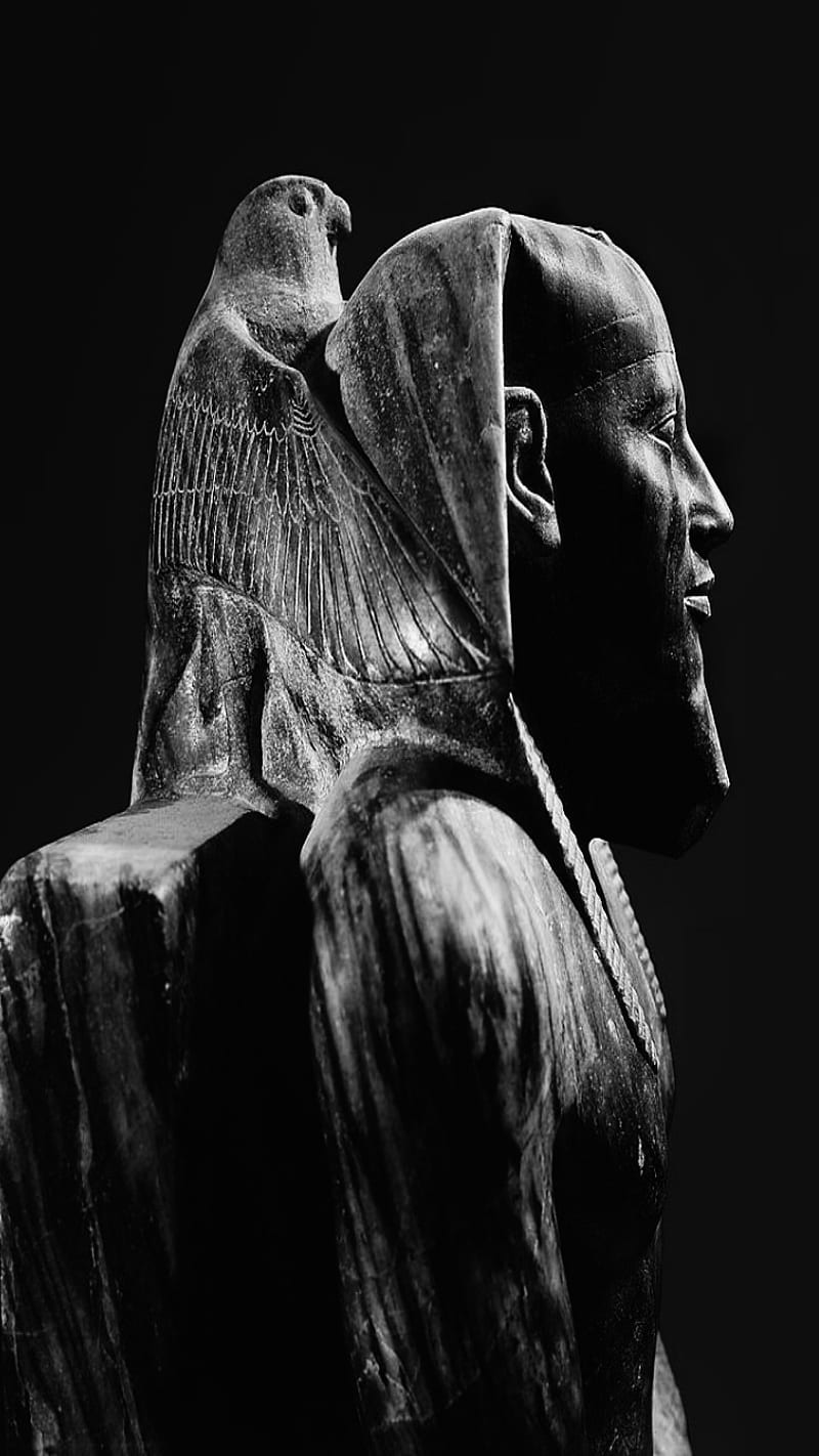Pharaoh, black, egypt, statue, HD phone wallpaper