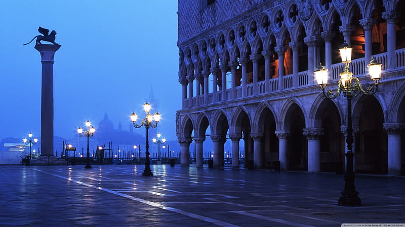 Piazza San Marco in Venice, architecture, buildings, venice, venice at night, HD wallpaper