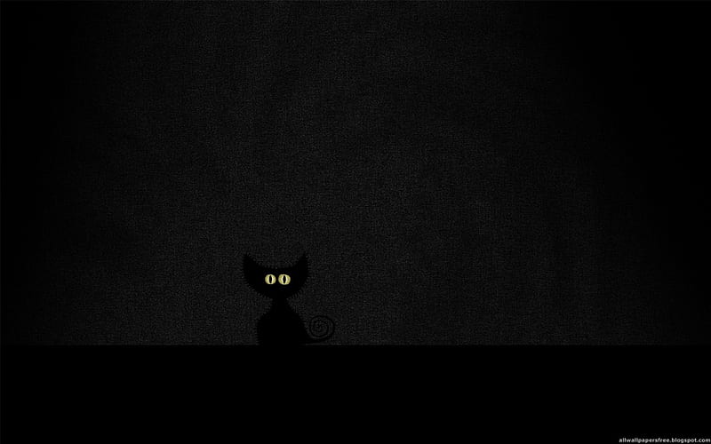 Cat in the dark, sit, eye, dark, black, cat, eyes, vlad, HD wallpaper